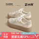 ZHR德訓(xùn)鞋女夏季蕾絲網(wǎng)面透氣板鞋女厚底增高百搭女鞋 KS78E米色  37