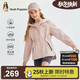 暇步士（Hush Puppies）童裝女童三防風(fēng)衣25秋大童戶(hù)外服兒童連帽外套 玫瑰粉   150   