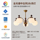 雷士（NVC）2025新款中古風(fēng)侘寂風(fēng)客廳吊燈主燈法式奶油風(fēng)魔豆玻璃復(fù)古臥室餐 銅本色-全光譜5頭【80CM】三色
