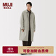 無(wú)印良品（MUJI）男式 立領(lǐng) 大衣 風(fēng)衣外套長(cháng)袖 男裝25年秋冬棉服  AD0XKA5A 淺銀灰色 M （170/92A）