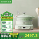 北鼎（Buydeem）電磁爐 多功能一體電磁爐鍋 電磁爐家用大功率電磁爐火鍋 湯鍋琺瑯鍋免火炒菜 限時(shí)補貼 【琺瑯CP|淺杉綠】電磁爐+25cm琺瑯燜燉鍋