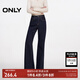 ONLY秋季時尚小個子高腰顯瘦喇叭褲牛仔褲女|124332055 J37 1000洗水藍牛仔 S (160) 64A
