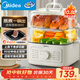美的（Midea）電蒸鍋 電煮鍋電火鍋多功能鍋家用電鍋蒸蛋器蒸包子鍋電熱鍋10.8升三層大容量多用途鍋ZGE2323Z02