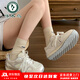 啄木鳥(niǎo)復古德訓鞋女2026春夏新款百搭老爹鞋輕便透氣厚底休閑運動(dòng)阿甘鞋 米白色 37 (235mm)