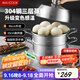 美廚（maxcook）蒸鍋全304不銹鋼36cm三層蒸鍋感溫復底湯鍋 燃氣電磁爐通用MCZ774