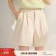 茵曼（INMAN）純棉簡(jiǎn)約通勤闊腿短褲女2025夏季百搭寬松顯瘦氣質(zhì)A字休閑褲 復(fù)古水泥灰 27