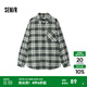 森馬（Semir）長(cháng)袖襯衫男純棉法蘭絨格子外套秋季情侶裝寬松經(jīng)典百搭上衣潮 綠白色調00441 M