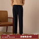 CULTUM意式那不勒斯夏季輕薄透氣西褲男泡泡紗免燙直筒商務(wù)休閑西裝長(cháng)褲 藏青色 31