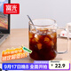 富光高硼硅玻璃杯花茶杯子單層果汁杯牛奶杯帶把帶刻度水杯男女
