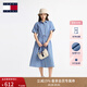 TOMMY JEANS【復古文藝風(fēng)】25春夏新款女純棉氣質(zhì)收腰寬松牛仔長(cháng)連衣裙 牛仔藍1A4 S (推薦:95-110斤)