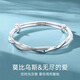 S999足銀手鐲女莫比烏斯簡(jiǎn)約時(shí)尚新款磨砂實(shí)心推拉手環(huán)純銀女飾品 莫比烏斯手鐲女-禮盒包裝 S999足銀【15g】