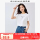 佐丹奴短袖T恤女純棉蝴蝶結印花甜美風圓領休閑上衣13325323