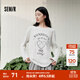森馬（Semir）長袖T恤女秋季oversize印花蝴蝶結2025新款少女感甜酷套頭衫 本白10102 S
