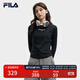 FILA 斐樂(lè )官方女裝針織長(cháng)袖衫2025秋裝新款時(shí)尚休閑簡(jiǎn)約修身短款長(cháng)T 正黑色-BK 2XL 180/96A/XXL