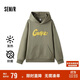 森馬衛(wèi)衣男發(fā)熱抑菌冬季寬松連帽衣服加絨印花情侶裝109724116204
