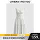 UR夏季新款女裝森系小清新縮褶提花無(wú)袖連衣裙UWL740066 本白 S
