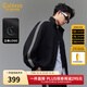 卡賓（CABBEEN）【復古織帶】卡賓立領(lǐng)夾克男裝2025秋新款美式休閑運動(dòng)風(fēng)拉鏈外套 煤黑色01 M /170/48