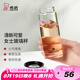 希諾（HEENOOR） 玻璃杯單層女士花茶杯加厚帶蓋水杯小巧便攜家用少女心杯子 米白 260ml
