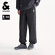 杰克·瓊斯（JACK&JONES）【NBA聯(lián)名】25年男裝秋季新款衛褲男寬松束腳休閑排扣運動(dòng)長(cháng)褲子 E44黑砂色 常規 31 175