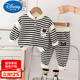 迪士尼嬰兒衣服秋季小孩洋氣純棉衛(wèi)衣分體套裝八9個(gè)月一2歲男寶寶春秋裝 黑色 90 cm