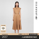 歌力思（ELLASSAY）2025夏季新款桑蠶絲棉混紡日常通勤襯衫連衣裙女EWE361Y19700 駝棕色 S