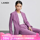 藍(lán)地（LANDI）紫色羊毛通勤氣質(zhì)西服外套女秋季新款收腰西裝 紫色 M