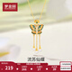 夢金園中秋S925銀金色蝴蝶項鏈 珍珠設計流蘇蝴蝶項鏈鎖骨鏈 送女友禮物 流蘇仙蝶-鏈長46cm-約4.35g