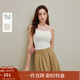 茵曼2025秋冬女裝新款胸墊一體修身抹胸吊帶內搭外穿打底背心上衣 米杏色 M