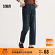 森馬（Semir）森柔|牛仔褲女冬季寬松半松緊腰抓毛長(cháng)褲遮胯錐形褲103724124007