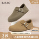 百思圖24秋商場(chǎng)同款通勤勃肯鞋平跟女單鞋BG196CM4 卡其灰 39