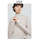 LILY2025冬新款萊賽爾羊毛混紡假兩件彈力修身套頭針織衫打底衫女 606淺米 M