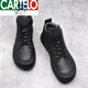 卡帝樂(lè )鱷魚(yú)日系復古頭層牛皮馬丁靴男高幫潮鞋百搭平底工裝休閑中幫短靴男靴 高幫黑色高 幫 39