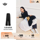 adidas馬思純同款寬松側邊拉鏈闊腿運動(dòng)褲女裝秋季阿迪達斯三葉草 黑色     XS
