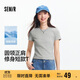 森馬（Semir）涼感T|短袖T恤女短款刺繡修身2025基礎圓領(lǐng)正肩夏裝109325100007
