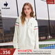 樂(lè )卡克（Le coq sportif）【新品】法國公雞復古網(wǎng)球風(fēng)女士拉鏈運動(dòng)休閑寬松外套上衣 瓷白色 L