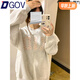 DGOV美式復古碎花貼布刺繡無帽衛(wèi)衣女秋季寬松chic慵懶港風長袖上衣 灰色 薄款zt L 【105-120斤】