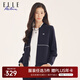 ELLE ACTIVE時(shí)尚棒球領(lǐng)運動(dòng)休閑外套女裝初秋百搭通勤精致防風(fēng)保暖夾克女 藏青色 L