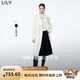 LILY冬新款女裝全綿羊毛氣質(zhì)通勤優(yōu)雅復古雙排扣毛呢外套大衣 601白色 M