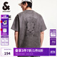 杰克·瓊斯（JACK&JONES）男裝復(fù)古簡約舒適基礎(chǔ)百搭哥特字母飛鳥寬松圓領(lǐng)短袖T恤男 068深鷗灰 3XL (195)