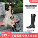 森達(dá)小金豆騎士靴女2025年冬新時(shí)尚厚底粗跟過膝長(zhǎng)筒靴ZTI12DG5 黑色單里 38