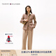 TOMMY HILFIGER25新款秋冬女裝職場(chǎng)通勤暗襟半松緊腰寬松闊腿休閑褲06061 卡其色0F4 S