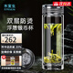 水宜生玻璃杯男士雙層弱堿性水杯高檔泡茶杯商務(wù)水晶杯車(chē)載透明杯子定制 禮盒包裝【龍騰盛世】380ml