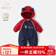 班喜迪嬰兒衣服冬裝嬰幼兒連體衣超萌寶寶夾棉哈衣冬季加絨連帽外出爬服 藏青 80cm