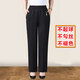 戀益嫦休閑褲女春秋媽媽褲子2025中老年松緊腰女褲高腰寬松彈力直筒長(cháng)褲 黑色 厚款 【春秋厚款】 XL 建議80-110斤