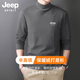 JEEP SPIRIT吉普半高領(lǐng)打底衫男秋冬季雙面磨毛長(cháng)袖t恤男士保暖內衣 灰色 XL