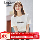 betu百圖女裝春裝新款寬松韓版卡通印花短袖T恤ins潮JD2102T08 白色 S