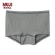 無(wú)印良品（MUJI）女式 萊賽爾纖維 平角內褲 女士?jì)妊?褲頭 FCE24A3S 深灰色條紋 L