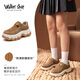 Walker Shop奧卡索休閑鞋女鞋子復古厚底增高運動(dòng)健步鞋女高幫徒步慢跑步鞋女 棕色 39