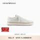 EMPORIO ARMANI/阿瑪尼官方旗艦【七夕男友禮物】新款綁帶小白鞋休閑運(yùn)動(dòng)板鞋 U0003-米白色 43