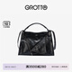 個(gè)樂(lè )翻領(lǐng)包真皮大容量通勤小眾機車(chē)風(fēng)手提單肩斜挎包通勤禮物 經(jīng)典黑(牛皮) S